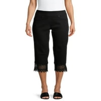 Pioneer Woman Pull-On Lace Hem Capri Farmerke, Ženske