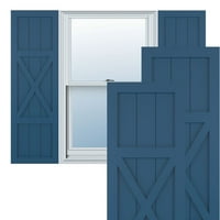 Ekena Millwork 15 W 77 H True Fit PVC Centar X-Board seoska kuća sa fiksnim nosačem, boravak plava
