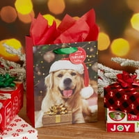 Vrijeme praznika Božićna poklon torba, papir, poklon sa psom, u više boja