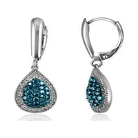 JewelersClub plave i bijele dijamantske naušnice za žene Sterling Silver-plave i bijele dijamantske kapi-hipoalergene