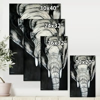Portret Afričkog Slona Na Platnu Na Platnu