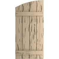 Ekena Millwork 22 W 60 H Timberthane Pecky Cypress četiri ploče spojena ploča-n-letva w eliptične gornje