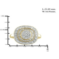 JewelersClub 14k pozlaćeno srebro 1. Karatni bijeli dijamantski prsten za žene