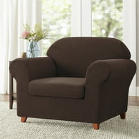 Subrte Navlaka za sofu sa presvlakom za sjedenje s dodatnim rastezljivim jastukom, foteljom, čokoladom