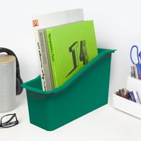 Pen+Gear Plastic Desktop Book Organizer Bin, Smaragdno Zelena, 6-Pack