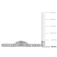 Miabella Carat T. G. W. stvorio bijeli safir 10k bijeli Zlatni konturni vjenčani prsten