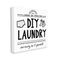 Stupell Industries Sassy DIY znak za pranje veša porodično čišćenje kućni poslovi umjetnički dizajn platnenog