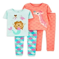 Carter's Child Of Mine baby & Toddler girl zgodna pamučna pidžama kratkih rukava, Set