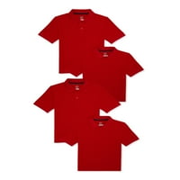 Školska uniforma za dječake Wonder Nation Pique Polo majice sa kratkim rukavima, pakovanje 4, veličine 4-18