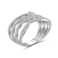 JewelersClub srebra naglasak bijeli dijamant otvoreni prsten za žene
