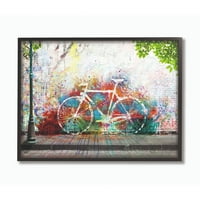 Dječija soba od Stupell Colorful Bicycle Rainbow Sidewalk Moderna slika uokvirena zidna Umjetnost mladog