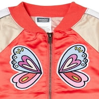 Deca Iz Garanimals Girls Butterfly Bomber Jacket, Veličine 4-10