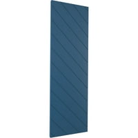 Ekena Millwork 12 W 53 H True Fit PVC dijagonalna ploča Moderni stil fiksne kapke, boravak plava