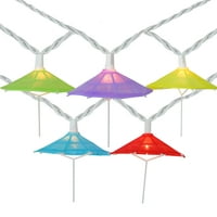 10-brojite kišobran žive boje za vanjsku terasu set svjetla 7.25 ft Bijela žica