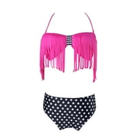 Ženski tanki bikini sa niskim usponom, dvodijelni kupaći kostim polka tačka dna i uklonjive naramenice veličine