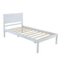 Dvostruki okvir kreveta sa drvenim uzglavljem, okvir drvene platforme Aukfa sa jakim letvicama i ukrasom