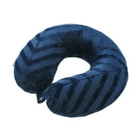 Bon Voyage® Mink Memory Foam Putni jastuk za vrat sa reljefnim dizajnom lista, Tamnoplav