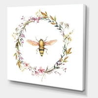 Vijenac od divljeg cvijeća i umjetnički otisak na platnu na pčelinjoj slici