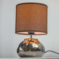 Američki umjetnički dekor Američki dekor ostakljena keramička stolna lampa sa platnenom nijansom-smeđom
