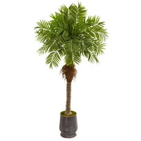 Skoro prirodna 73 Robellini palmino umjetno drvo u Metalnom sadnjaku