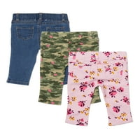 Garanimals Baby Girl Denim I Pantalone Od Kepera, 3 Pakovanja