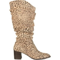 Ženska kolekcija Journee Aneil Extra Wide Calf Knee High Slouch čizma Leopard Fau Suede 8. M