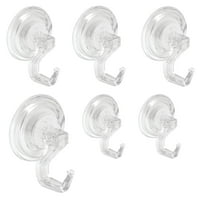 iDesign Power Lock kupatilo Tuš plastične usisne čašice kuke za Lufu, Combo-Set od 6, Clear, pack