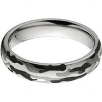 Poluokrug titanijumski prsten sa crno-bijelim Camo laserskim uzorkom