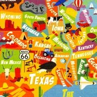 CUBS playtime kolekcija SAD Sjedinjene Države mapa Geografija obrazovni prostor za učenje tepih tepih za