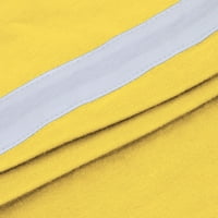 Ženski ljetni vrhovi Čvrsti dugi rukav kap na ramenu okrugli vrat majica žuti xxl