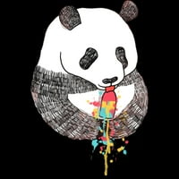 Pandas Love Sladoled Girls Crna grafički tee - Dizajn od strane ljudi s