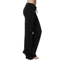 Teretne pantalone Women Plus Veličina zazor jeseni Žene Vježbajte gamaše Stretch tipke Struita Pocket Yoga