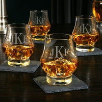 Klasični Monogram prilagođene Wescott naočare za degustaciju viskija sa duplim Snifterom, Set od 4 komada