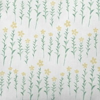 Jednostavno Daisy Periwinkle Stripe Vanjski Jastuk, Bijelo Žuto Zeleno