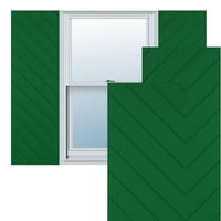 Ekena Millwork 12 W 69 H True Fit PVC dijagonalna letvica modernog stila roletne sa fiksnim nosačem, Viridian Green