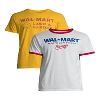 Muška i velika Muška Ringer Logo & travnjak i vrt grafički T-Shirt, 2-Pack
