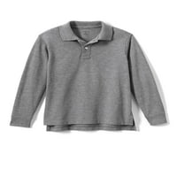 Lands ' End Dječaci 4-Školska Uniforma Dugi Rukavi Pique Mesh Polo Majica
