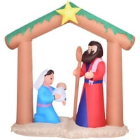 Božić Prelit Wide rođenja sa Mary Joseph Baby Isus otvorenom Božić Dvorište napuhavanje, sa torba 72