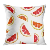 Žuti limun narančasto-akvarel uzorak sažetak svijetli crtani citrusni prekrivač jastučni jastuk