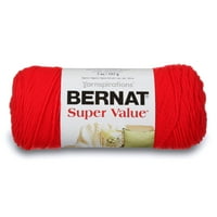Bernat Super vrijednost pređa, istinski crveni, 7oz, srednji, akril