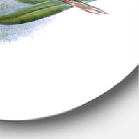 Designart 'drevni Kolibri na grani' tradicionalni krug metalni zid Art-disk od 11
