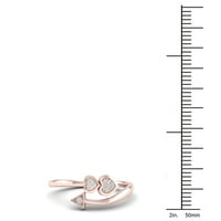 1 20ct TDW dijamant 10k srca od ružičastog zlata i prsten sa strelicama