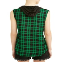 No Bounties Juniors ' plaid tie front muscle hoodie