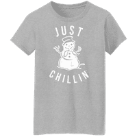 Grafička Amerika Svečani božićni odmor samo Chillin snjegović ženska grafička majica