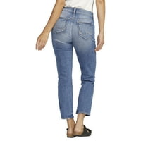 Silver Jeans Co. Ženske Elyse traperice s ravnim nogama u sredini rasta, veličine struka 24-34