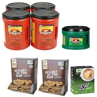 Folgers Combo 4-48oz klasična pečena kafa, 1-22. 6 oz klasična kafa bez kofeina i kutije šećer u sirovoj,