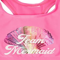 Shelloha Girls Team Mermaid Bikini gornji i donji dio, UPF 50+, 2-dijelni set za plivanje, veličine 4-16