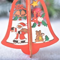 Božićni ukrasi Božićni ukrasi šuplji trodimenzionalni pahuljivi ukrasi drveni Krist crveni