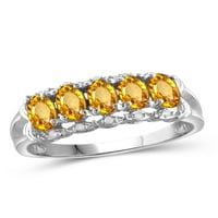 JewelersClub Citrin Prsten Birthstone Nakit-1. Karat Citrin 0. Srebrni prsten nakit sa bijelim dijamantskim