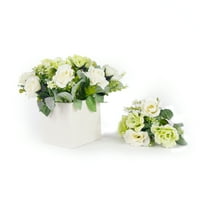Predivan elegantan Kućni dekor Fau ruža za vjenčanje središnji poklon aranžman u Bijeloj vazi